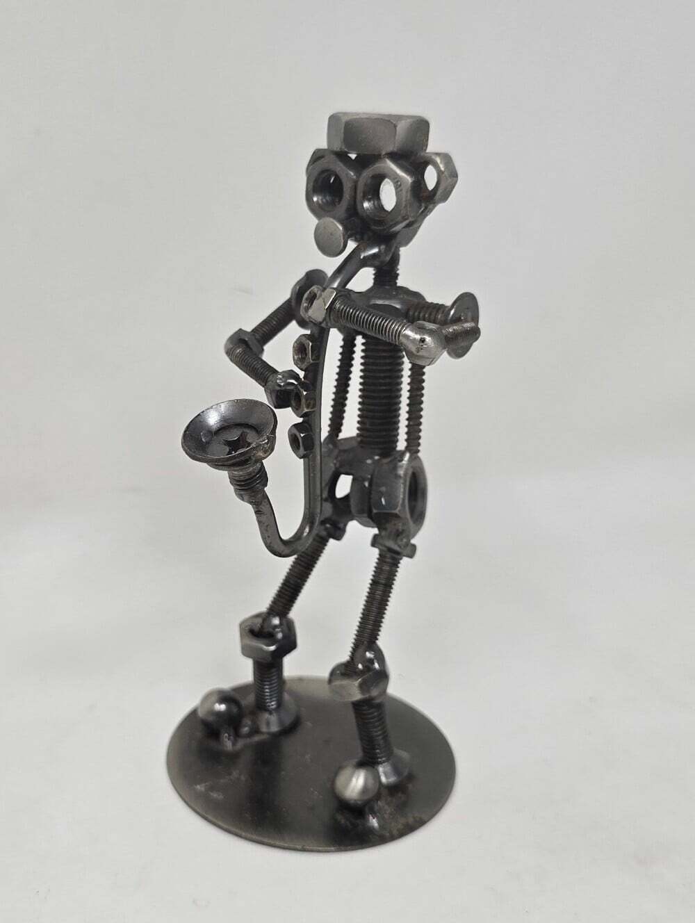 Nut Screws Bolts Figurine Metal Saxophone Player Music Folk Art Vintage 80s 90s - Picture 2 of 14